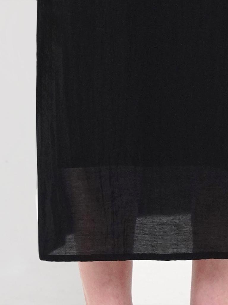 Sisterhood Wrinkle Slip Long Dress - Black