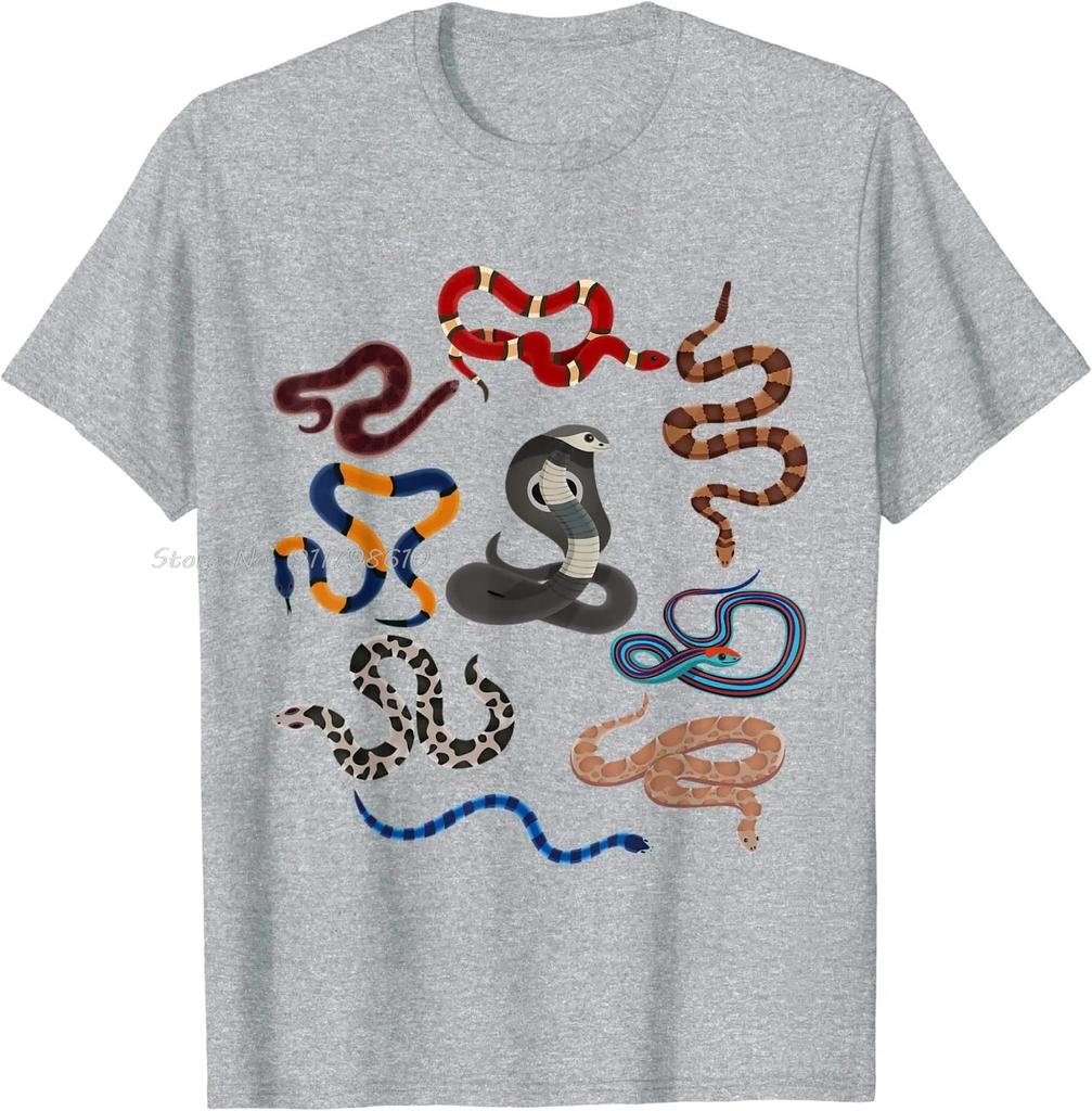 Snake Animal Wildlife Reptile Gift Fashion Oversized T-shirt O-Neck Summer Cotton Tshirt Casual Unisex Tops Tees Men's Clothing