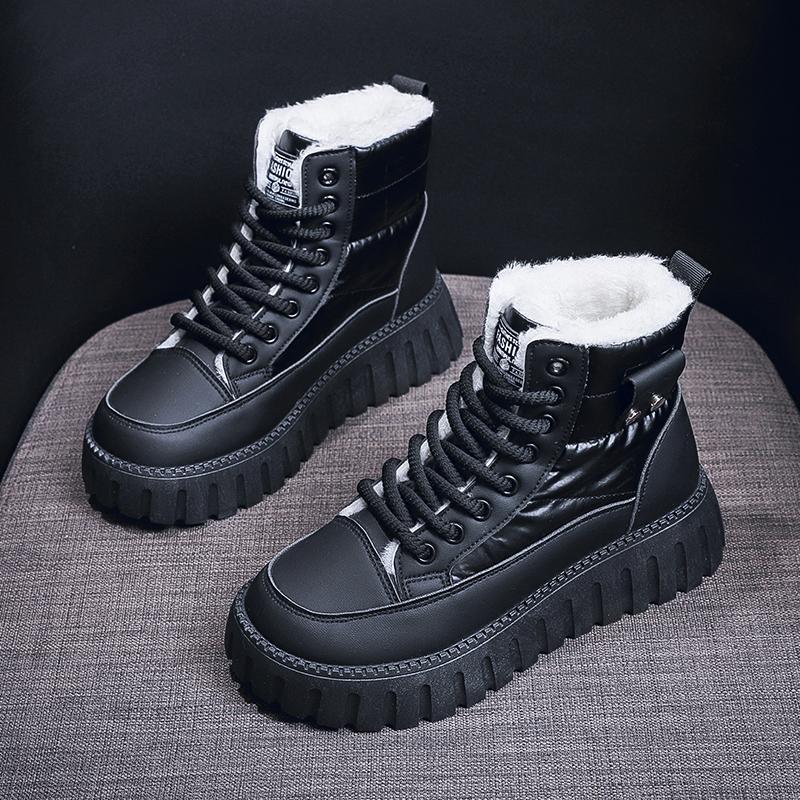 Fashion New Solid Color Fashion Women's Shoes Winter Thick Sole Anti Slip Warm Sports Shoes Comfortable Casual Daily Simple Ankle Boots