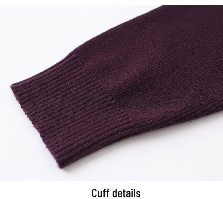 Chic Red Lapel Sweater for Women, Ideal for Spring/Autumn, Knitted Cardigan, Faux Two-Piece Design for Middle-Aged Style.