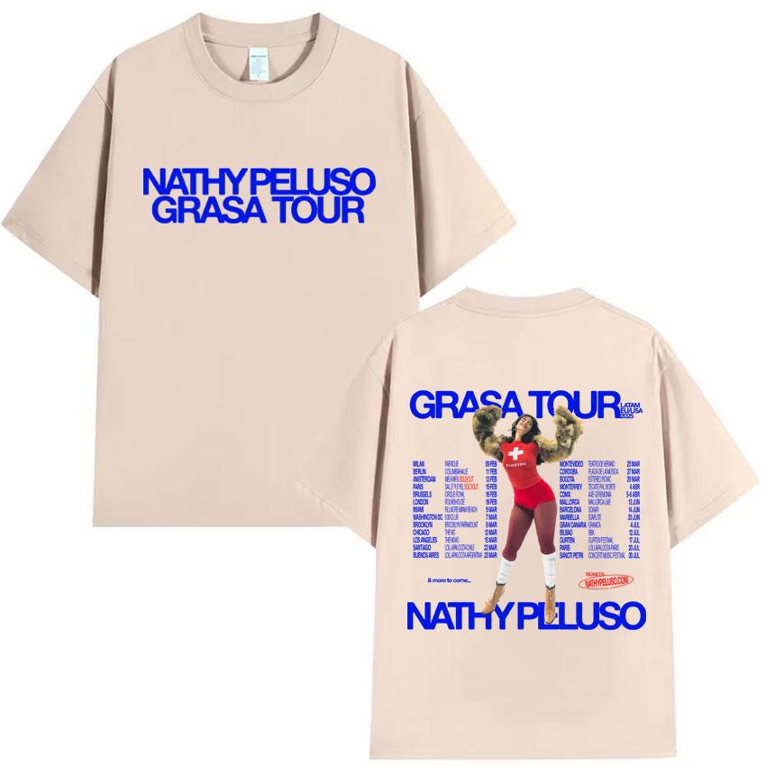 Nathy Peluso Grasa 2025 Tour Trendy Album Graphic T Shirt High Quality Tshirt Hipster Mens Women Cotton Summer Tshirt Fans Gift