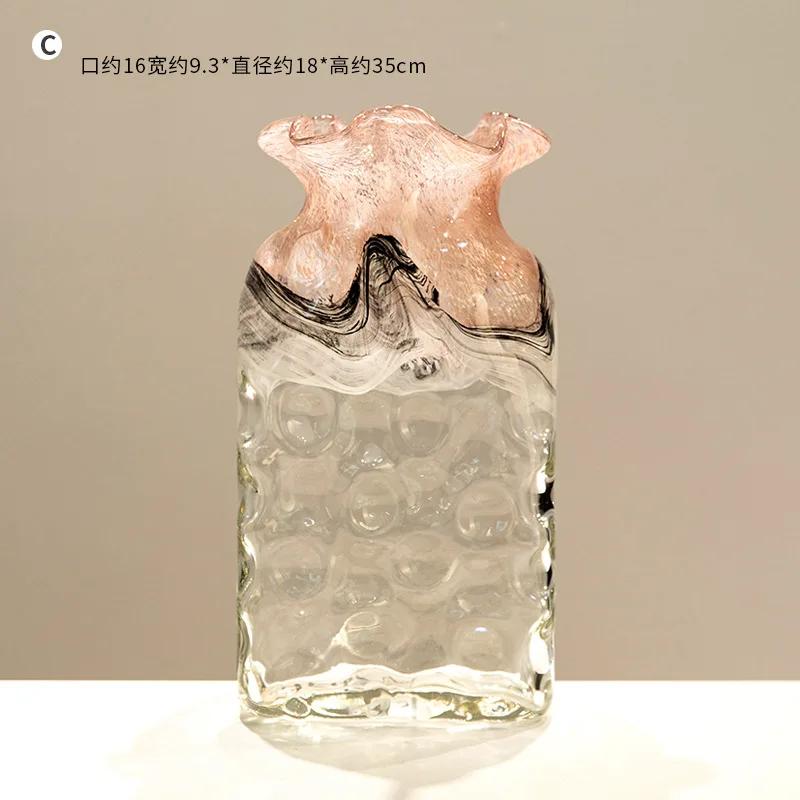 Vase glass gradual change color newChinese creative irregular shape suitable for living room table hydroponic flower arrangement