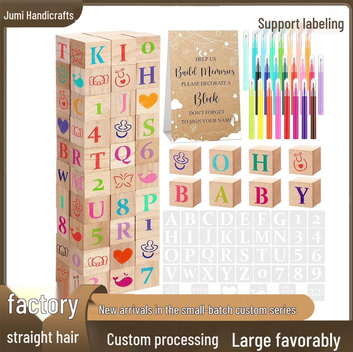 

Personalized DIY Wooden Bath Blocks Set for Babies Boxed