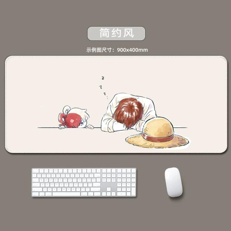 One Piece Leather Mouse Pad  Oversized Small Office Gaming Keyboard Pad Desk Pad Bristle Bracelet  Monkey D. Luffy  Roronoa Zoro  Decorative Desk Mat