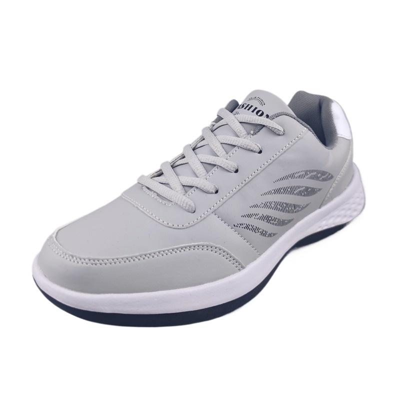 

Модная мужская спортивная обувь Легкая Высококачественная Водонепроницаемая Мягкая Искусственная кожа Кроссовки для бега для мужчин 38 серый