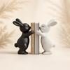 Nordic Rabbit Book Stand Artistic Decorative Statues Resin for Entryway