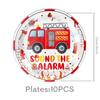 Fire Truck Birthday Party Set: Plates, Cups, Banners, Tablecloth, Cutlery