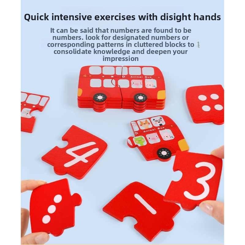 Puzzle Wooden Learning With Number Matching For Early Education Building Skill