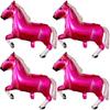 4 Pack Pink Horse Balloons Westeren Cowgirl Horse Balloons for Western Cowgirl Horse Theme Birthday Party Decorations