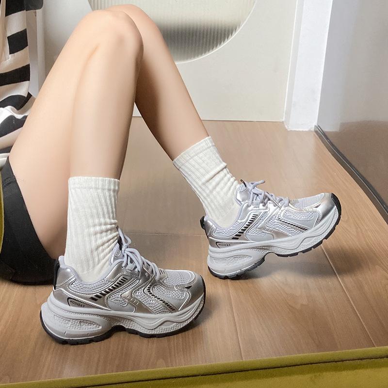 Ins Korean Version of the New Dad Shoes for Women 2025 Autumn Student Sports Running Shoes Casual Shoes Platform Height Increase 2830