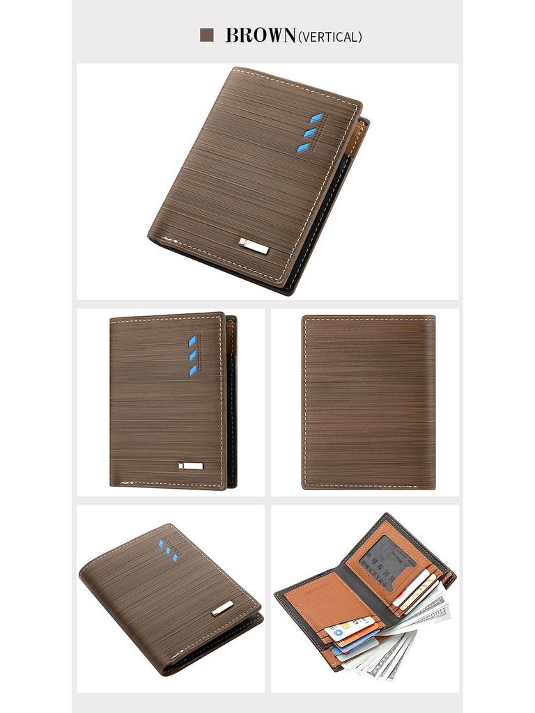 Men's Horizontal PU Leather Wallet - Korean Style Card Holder In-Stock