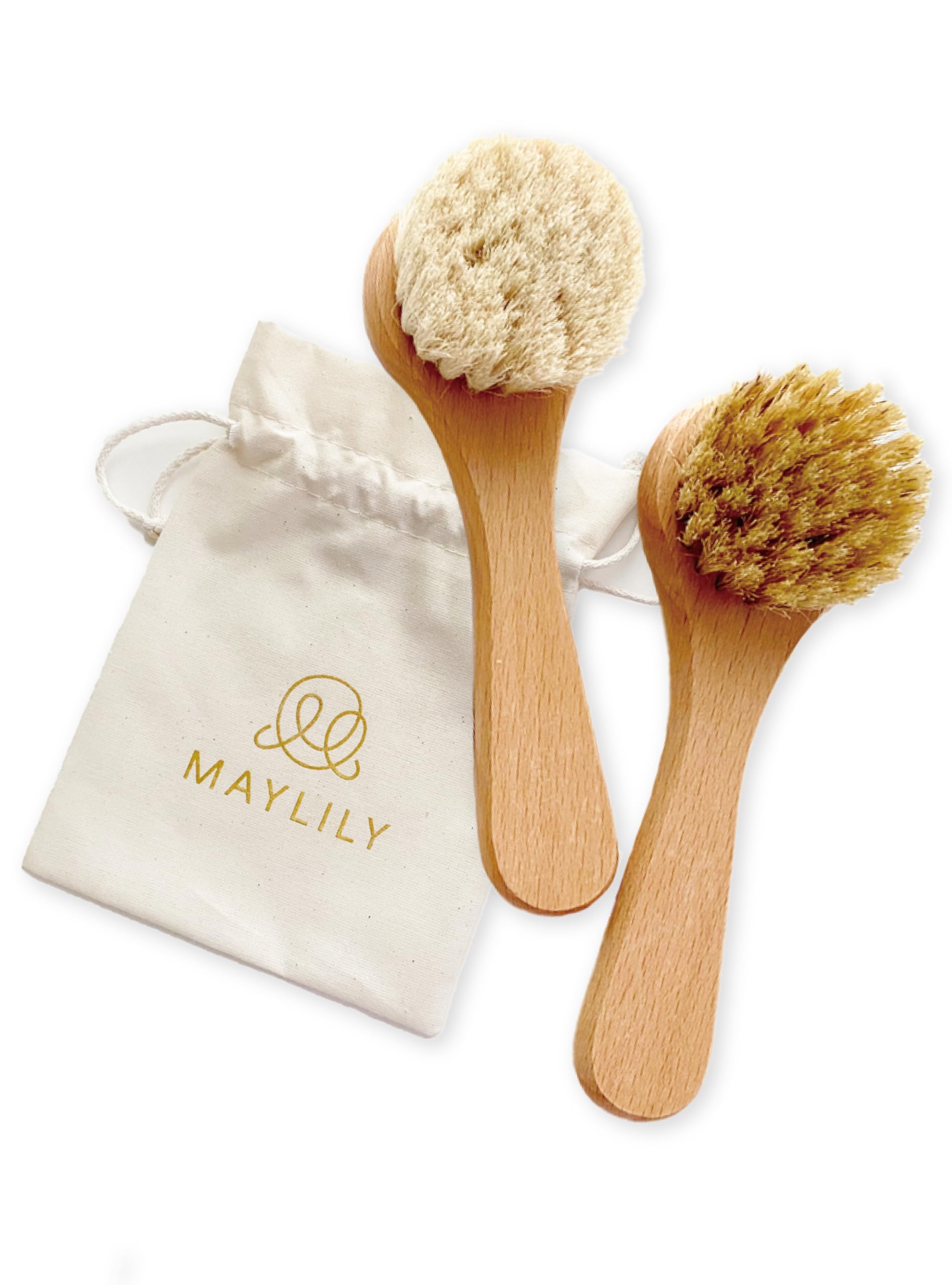 

MAYLILY Набор детских щеток из 2 штук с затягивающимся мешочком Сделано для ухода за ребенком после купания, Польша, Европа,