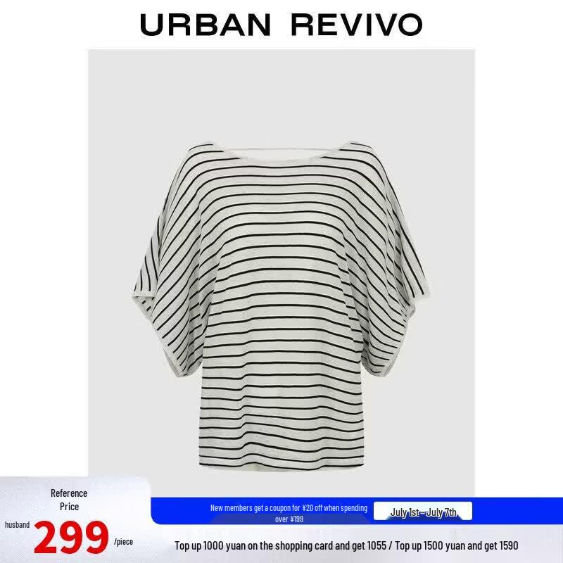 UR Women s Loose Fit Contrast Stripe Knit Sweater S