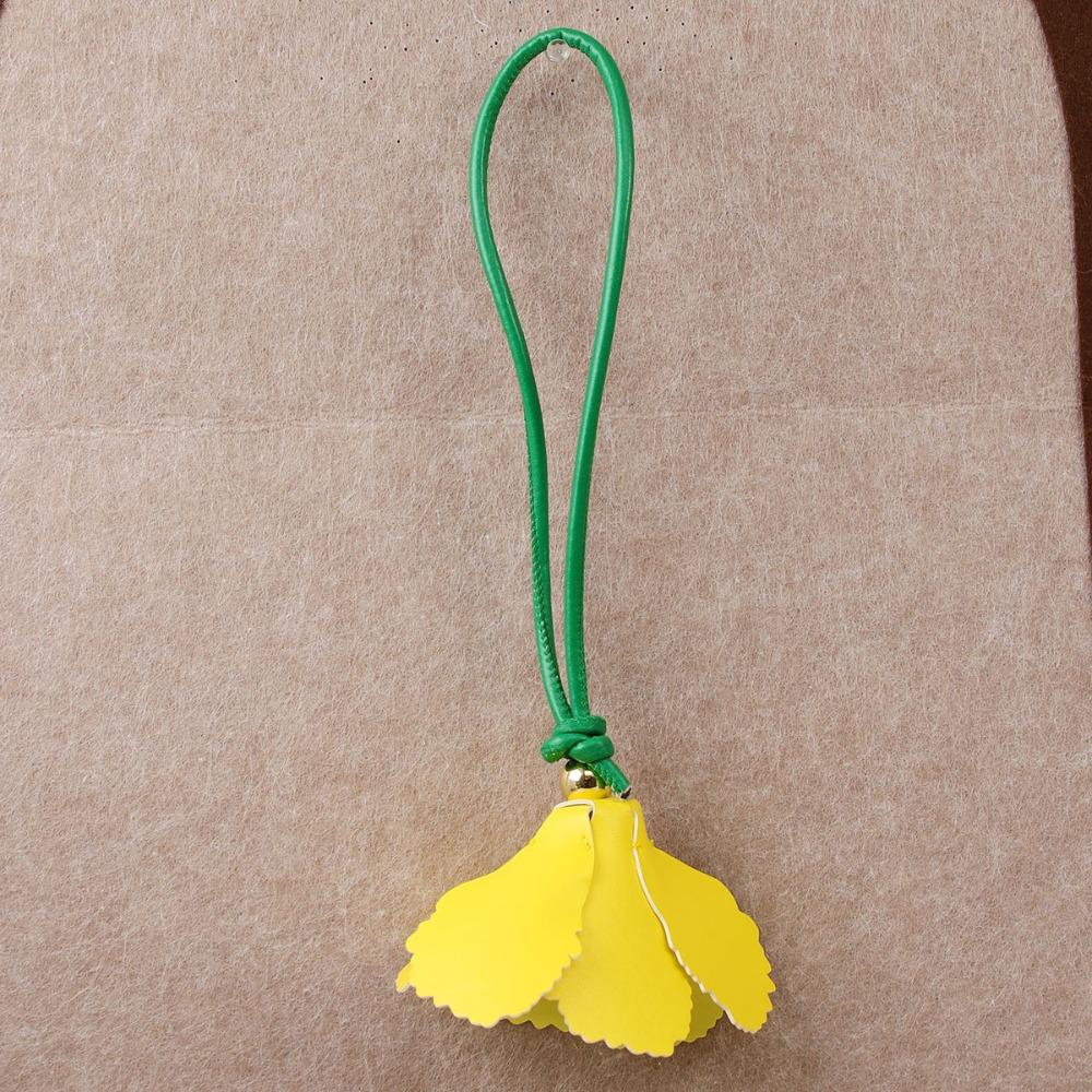 Fashion Pu Flower Keychain Hanger Bag Decoration Pu Leather Tulip Pendant  Luggage Accessories Style 5