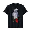 Men African Grey Parrot Bird Graphic T-Shirt Mens Graphic Tee Shirt