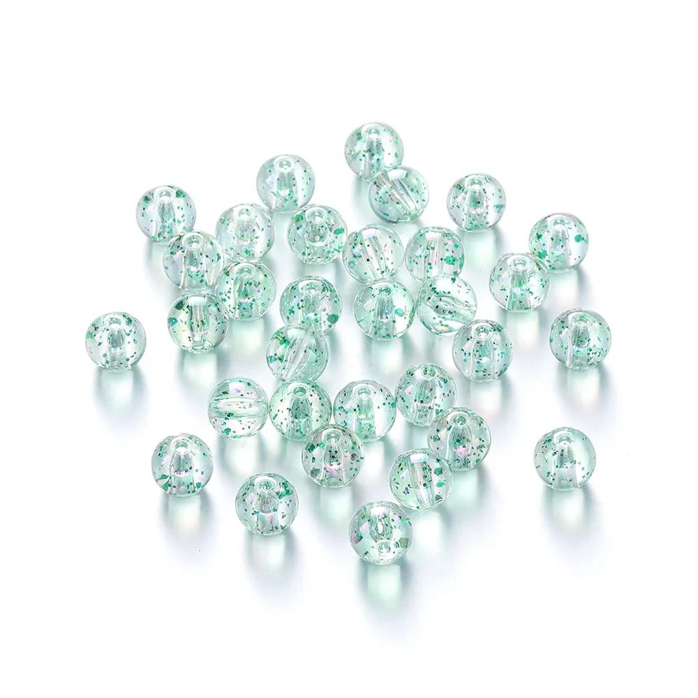 TX59 8 /10mm Acrylic Round Beads Transparent Straight Hole Spacer Beads Jewelry Making Diy Bracelet Necklace Handmade Material