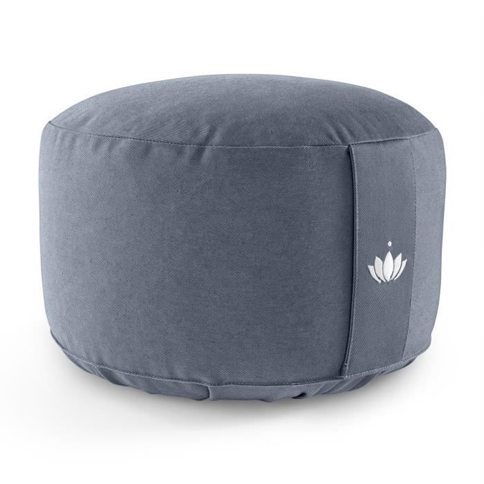 Coussin de méditation - Lotuscrafts - Lotus - Hauteur 20 cm - Rembourrage épeautre - Housse coton lavable