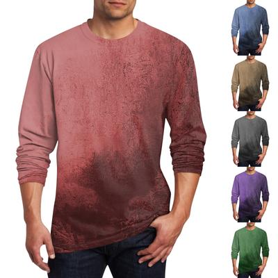 Men's T Shirt O-Neck Clothing Apparel Outdoor Long Sleeve Print Fashion Designer Vintage