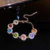 Glänzendes Zirkon Armband Armreif Bunte Handkette Temperament Regenbogen Strass Armband Dame