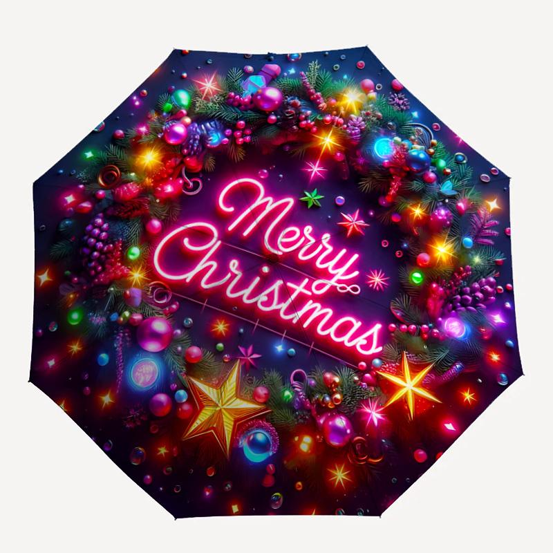

1pc wreath Automatic Open/Close Umbrella with Windproof, 8-Rib Sturdy Canopy, , Outdoor Accessory, Ideal for Gifts yy251117037