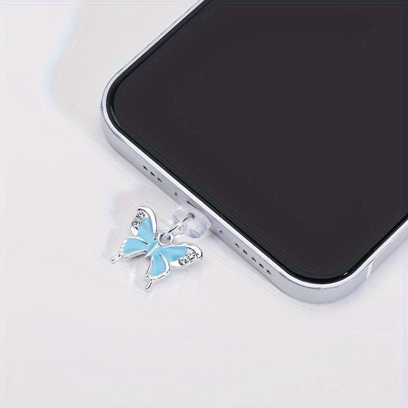 

Цветная капля бабочка подвеска для телефона, заглушка от пыли для телефона, украшение для телефона, маленький подарок For IPhone5-14 синий