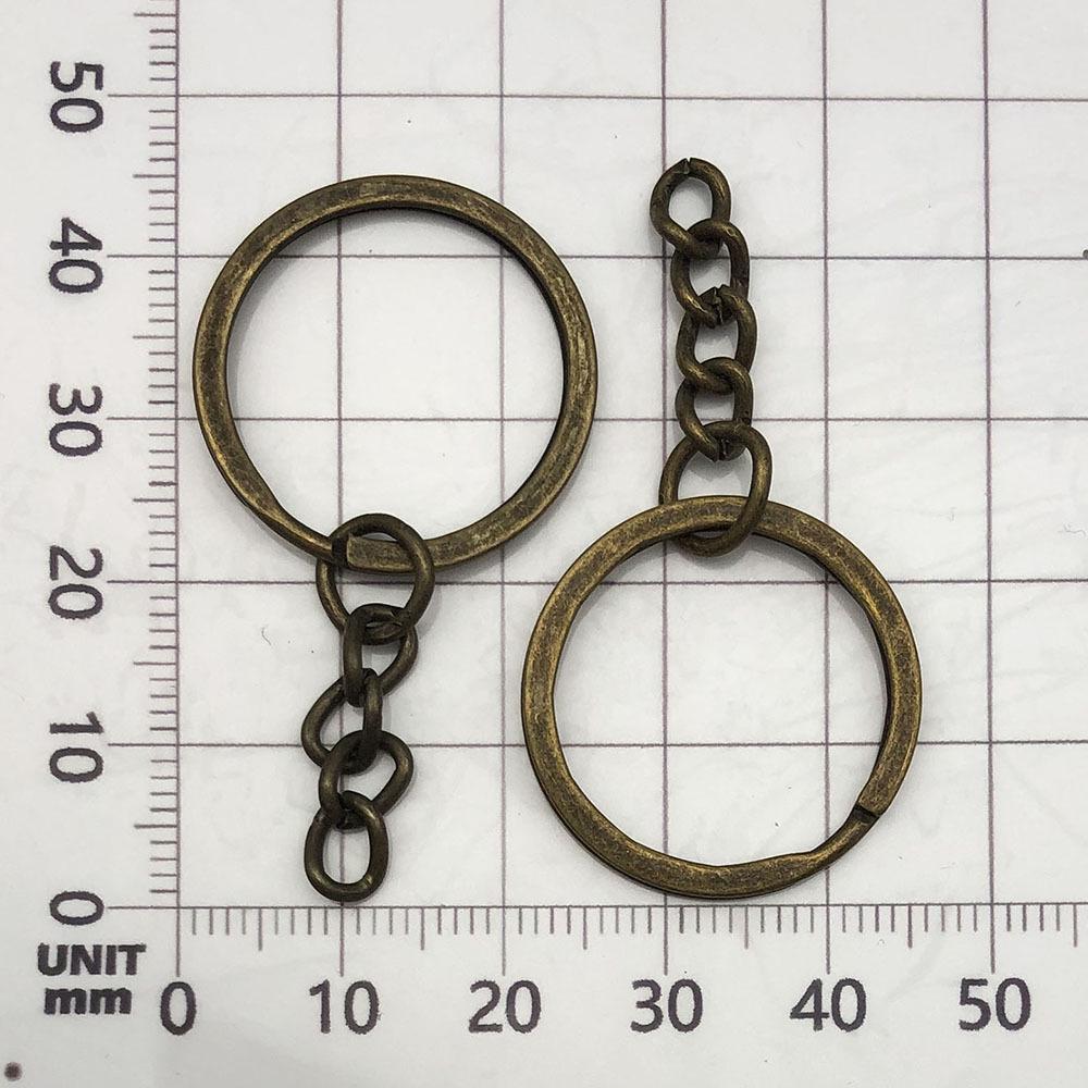 White Keychain Pendant Charm with Antique Gold Chain for DIY Jewelry