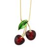 Versatile Cherry Pendant Necklace for Autumn & Winter Sweaters – Convertible Style & Corsage Accent