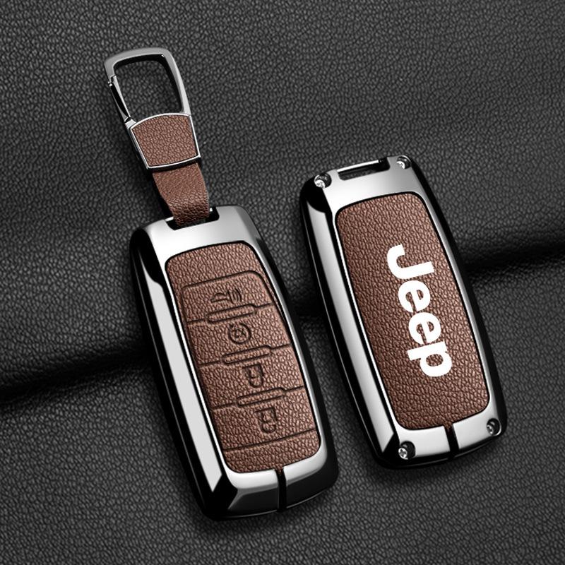 Compatible Jeep Key Case for Compass, Renegade, Cherokee, Grand Commander, Grand Cherokee