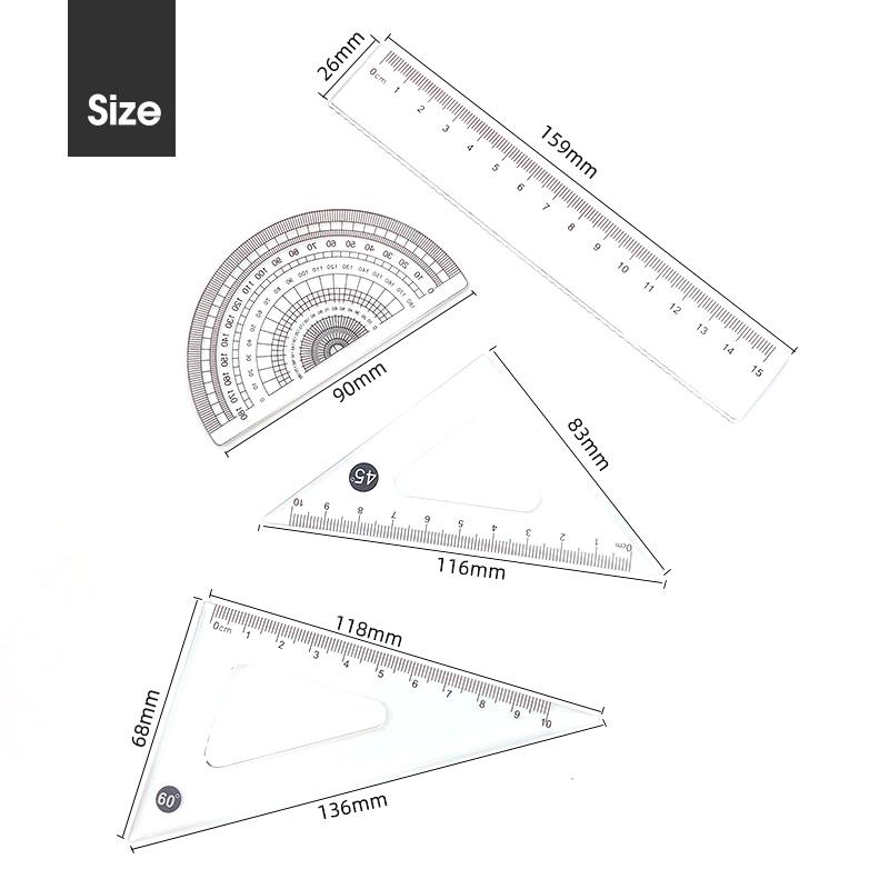 8-in-1 Compass Ruler Set with Iron Box Mathematical Geometry Drawing Tools Protractor Stationery for Students