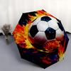Soccer Ball, Flames Automatic folding umbrella  simple eight rib design, bright color pattern, durable iron frame, ideal for travel and outd
