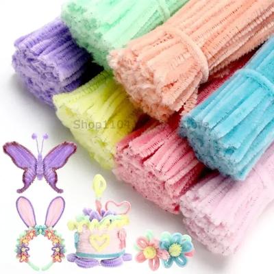 Pipe Cleaner Wire Pipe Cleaners Colorful Chenille Stems DIY Plush Kindergarten Educational Handmade Material Plush Strips