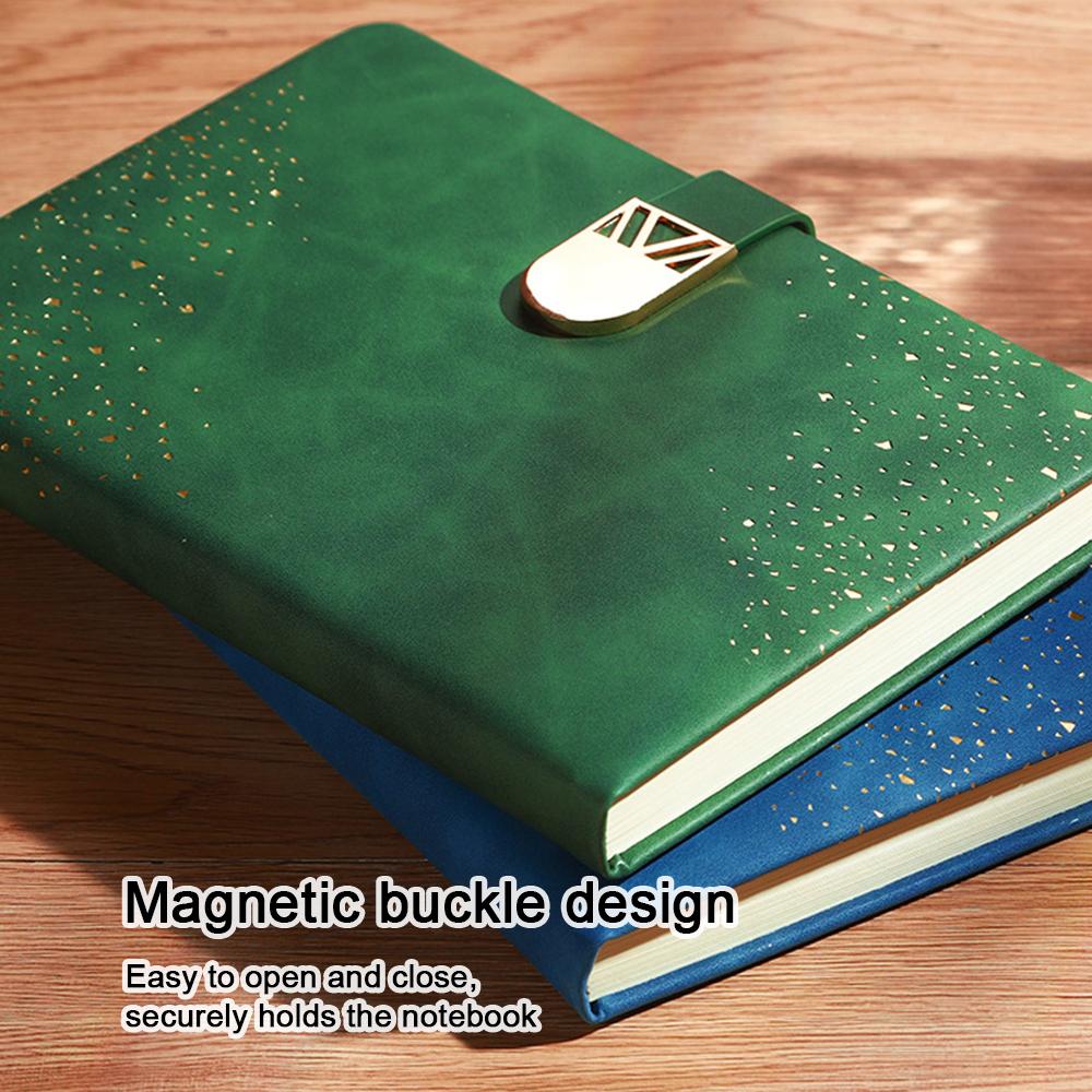 (Istnieje możliwość wygrawerowania logo) Notatnik biznesowy A5 z okładką w gwiazdy, zeszyt przedmiotowy dla studenta, skórzany notatnik, pamiętnik z klamrą