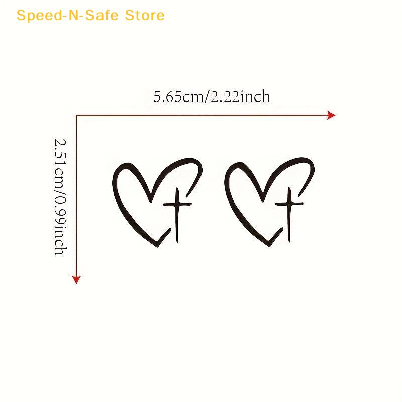2 Stück/Set Herzform Kreuz Spiegel Aufkleber, Personalisierte Kreative Dekoration