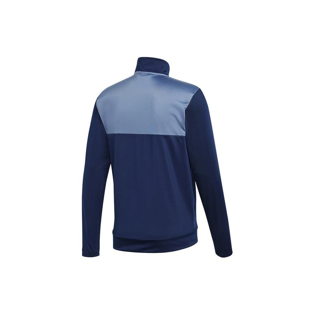 adidas Tracksuit Color Block Stand Collar Zip Up Jacket And Straight Leg Pants Casual Sports Set Men Tracksuits Dark-Blue CD6603