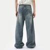 STREETRICH American Style Men's Denim Pants Washing Fashion Loose Men's Straight Trousers Casual Wide Leg Jeans