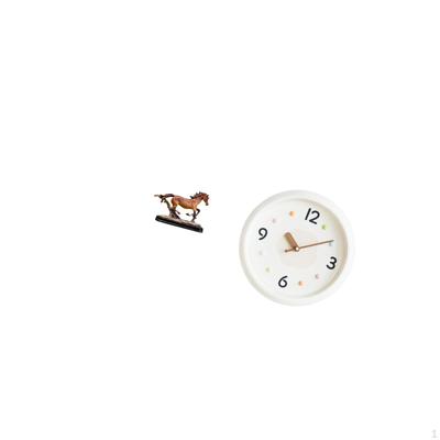 Sculpture Figurine Artwork Collectible Ornament Horse Statue Modern Wall Clock Hanging Round Quiet