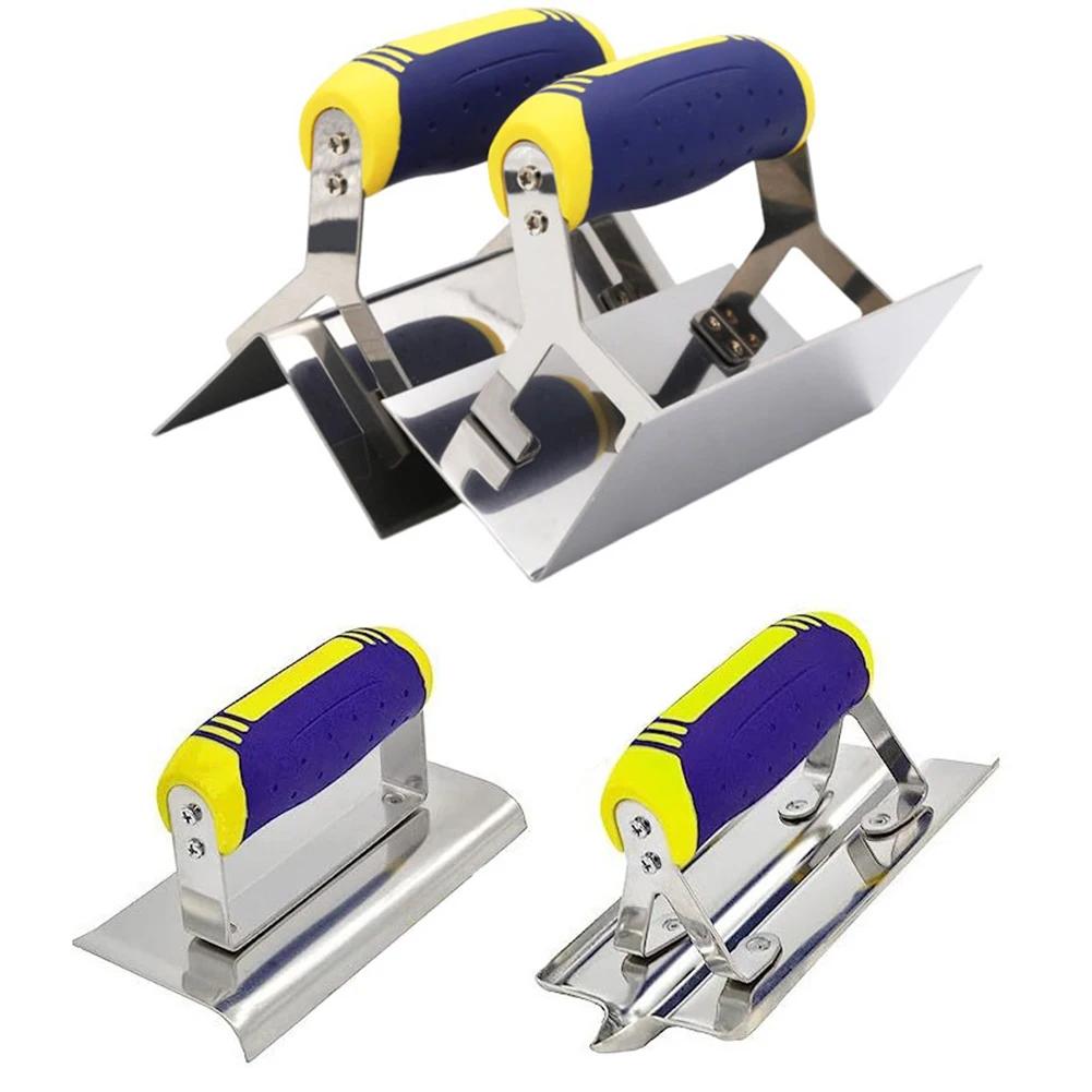 Concrete Hand Edger Stainless Steel Concrete Hand Edger Groover Tools Set Plaster Cement Finishing Wall Corner Plastering Tool