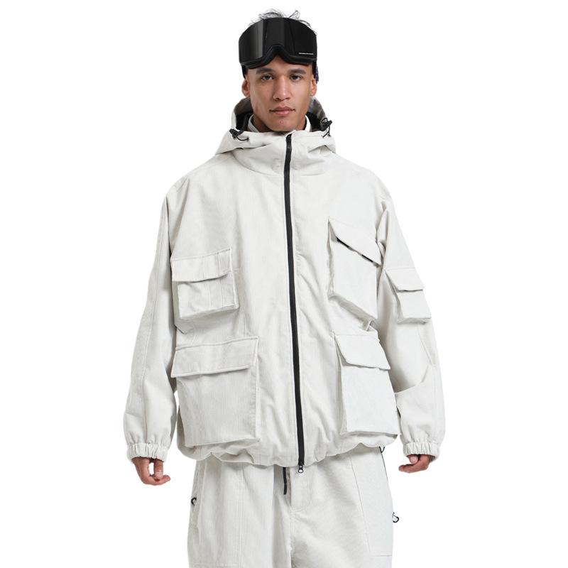 Baggy Skijacke für Herren und Damen Snowboardmantel Winddicht Warm Gefüttert Outdoor Sport Skijacken Unisex Wasserdicht Schneejacken mit Kapuze