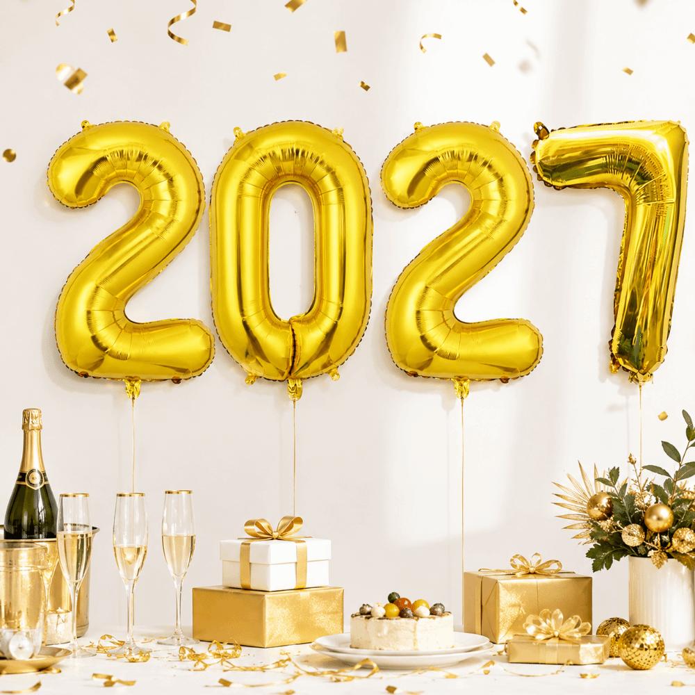 Large Size 2027 Number Foil Balloons Photo Props Home Decor Balloons Number Balloons Party Decor