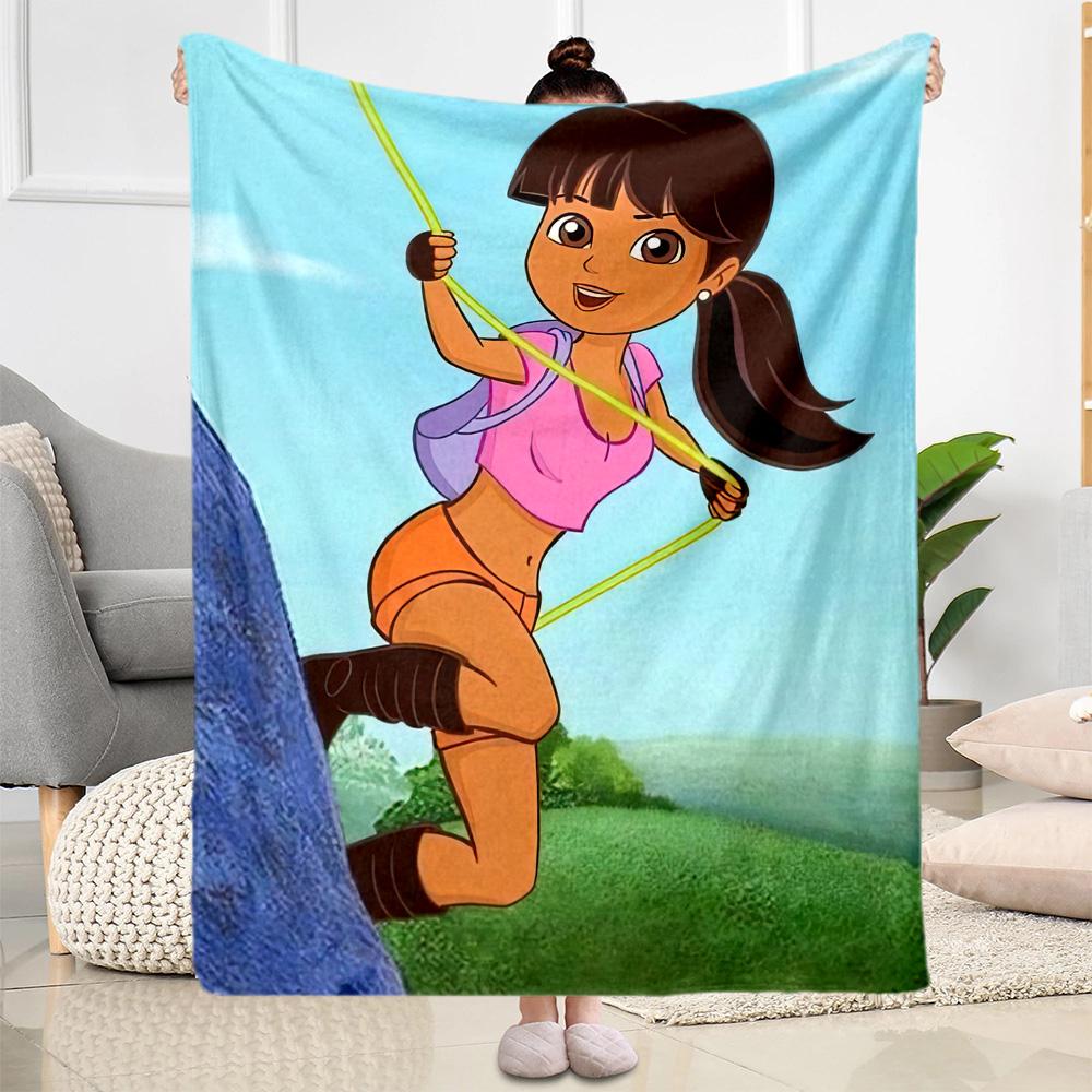 Dora Explorer Blanket Soft Warm Cozy Great for Livingroom Bedding Couch Four Seasons Universal Modern Unique Gift for Family and Friends Camping