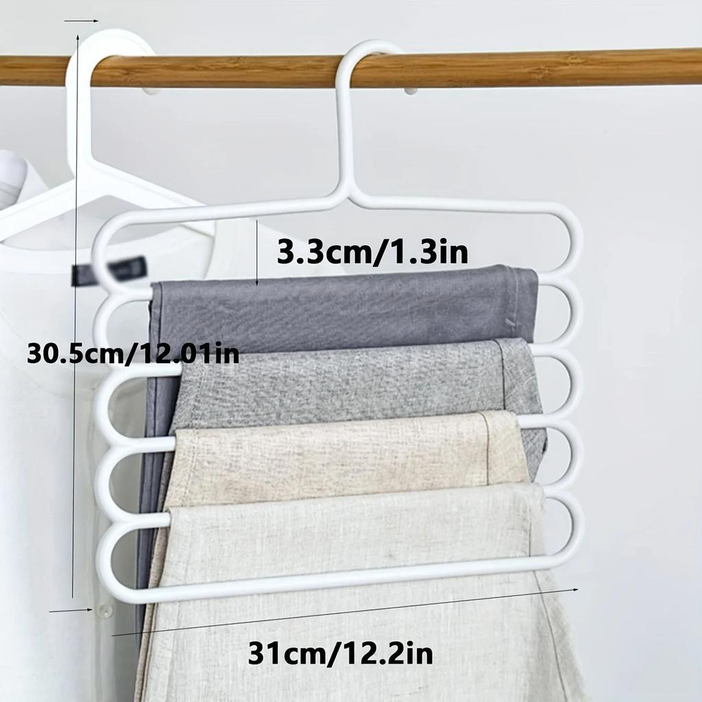 2/4Pcs Pants Rack Multifunctional Household Saving Space Multi Layer Trousers Hanger Pants Closet Color Clothes Peg 5 Layers