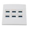 6 Port USB 3.0 Wall Plate 5Gbps USB 3.0 Female to Female Outlet Wall Plate Panel for Charging and
