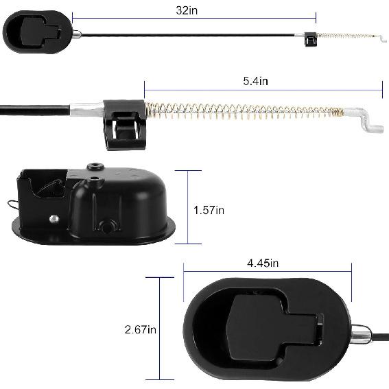 APACALI Recliner Pull Cable Replacement Set of 2, Universal Black Sofa Couch Recliner Release Cables with Metal Pull Handle fits Most Recliner