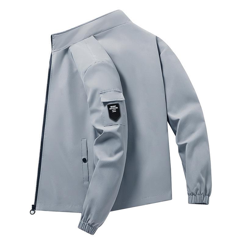 Spring and Summer New Men's Slim-fitting Fashion Simple Lapel Solid Color Breathable Long-sleeved Trendy Jacket