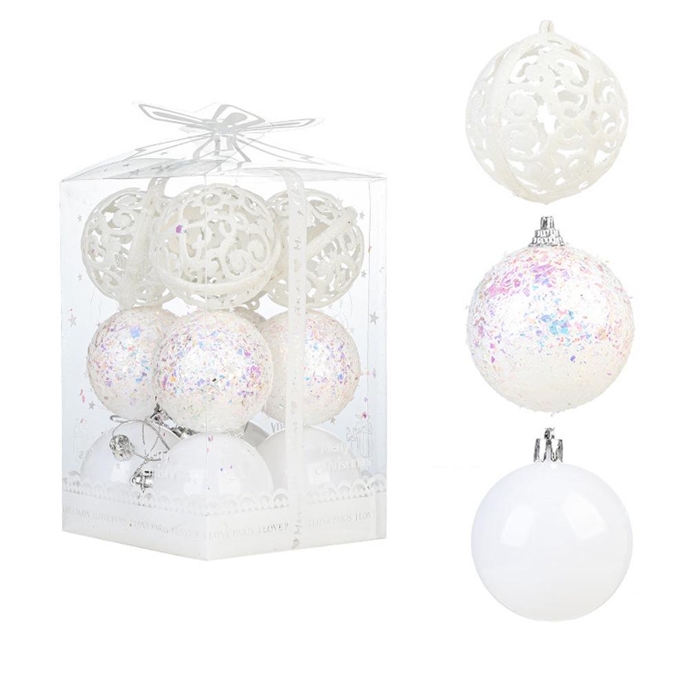 6cm/3.5cm Christmas Hanging Balls Plastic Christmas Tree Pendants  Hotel Office Decor