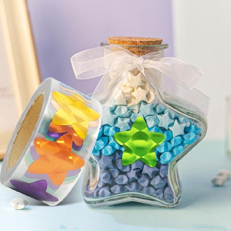 300Pcs Glittered Star Shaped Sticker Adhesive Wrapping Labels for Scrapbooking Christmas Card Envelope Party Invitation