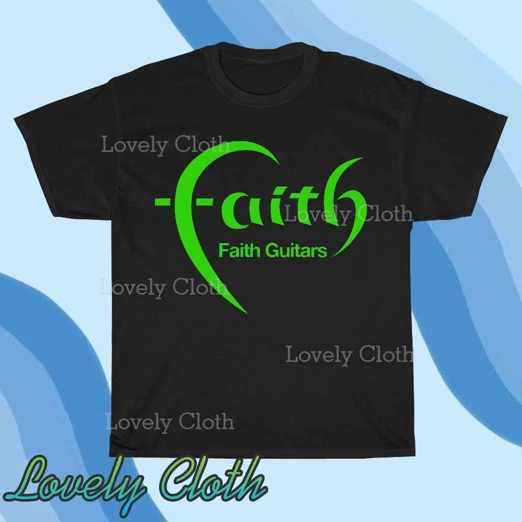 Футболка с логотипом гитары Faith Смешная Американский размер от S до 5XL Футболка 4XL