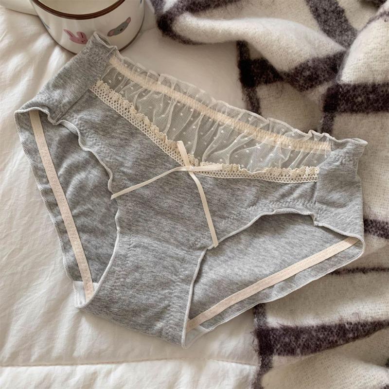 Mädchen Frühling Süß Neu Bequem Baumwolle Spitze Kante Rein Sexy Baumwollzwickel Unterwäsche