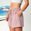 Summer Fashion Women's New Striped Printed Lace-up Casual Shorts