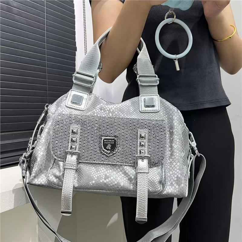 Ladies Elegant Diamond Tote Bag Large Capacity Gorgeous Shiny Splicing Shoulder Tote Bag